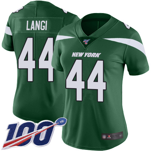 New York Jets Limited Green Women Harvey Langi Home Jersey NFL Football #44 100th Season Vapor Untouchable->women nfl jersey->Women Jersey